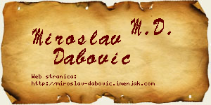 Miroslav Dabović vizit kartica